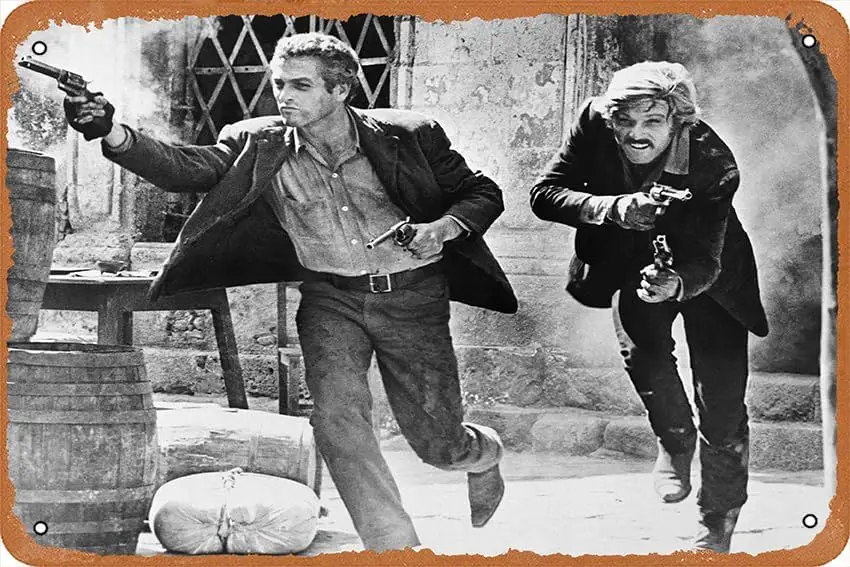 Butch Cassidy and the Sundance Kid Movie Poster Retro Metal Sign Vintage TIN Sign for Plaque Cafe Bar Home Wall Decor Art Sign G