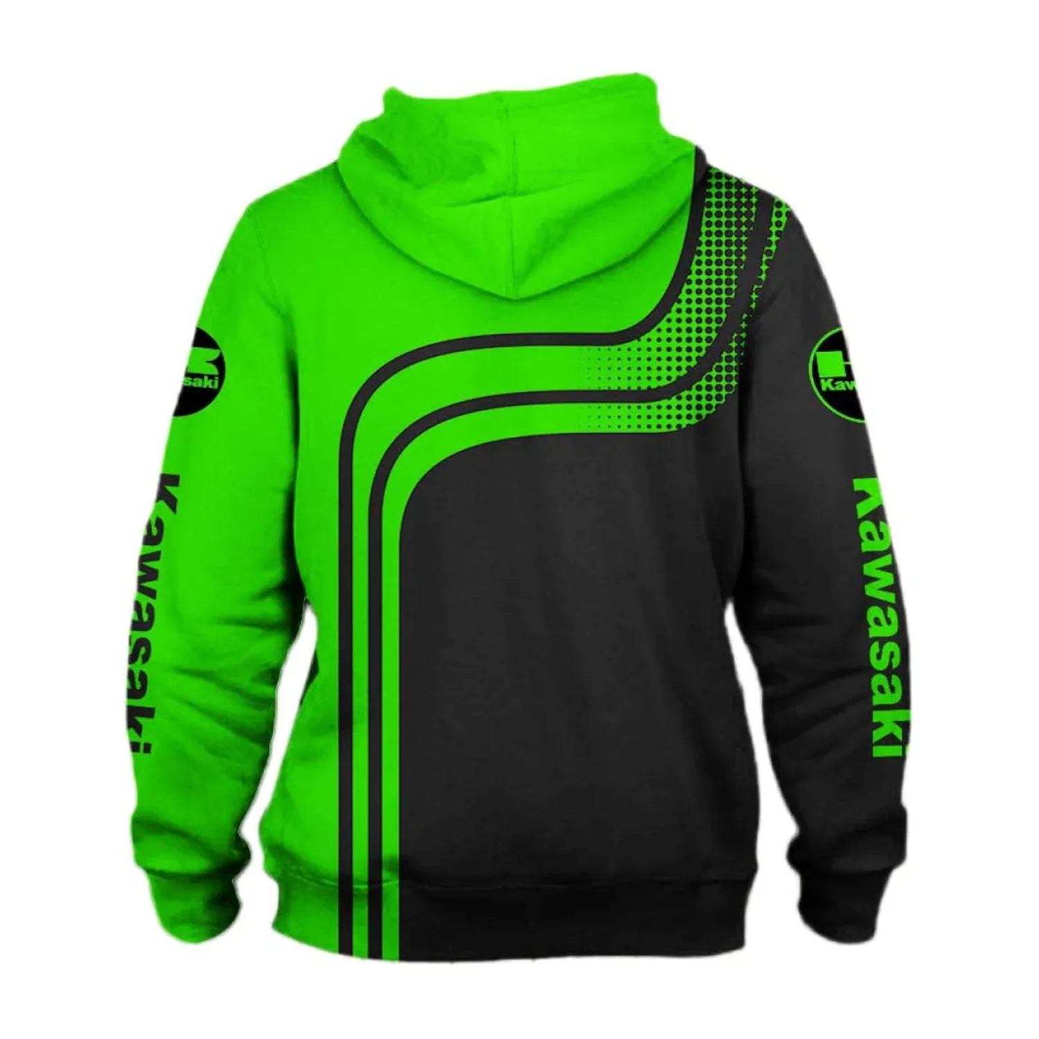 الخريف والشتاء الرجال مقنعين البلوز كاواساكي طباعة بسيطة الطباعة الدافئة ومريحة فضفاضة الرياضة في الهواء الطلق هوديي #3