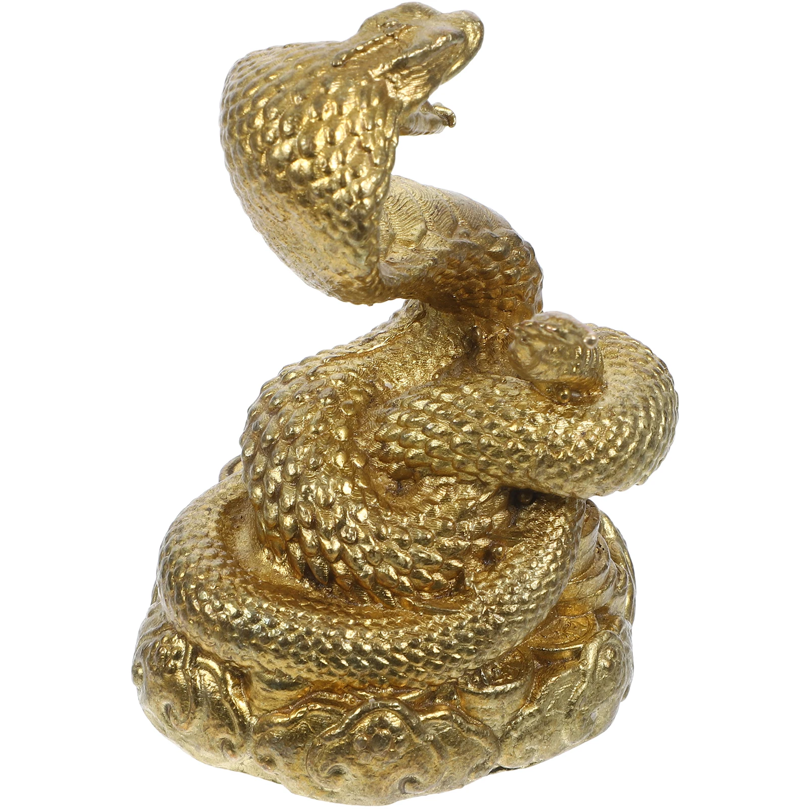 

Chinese Zodiac Brass Snake Statue Small Sculpture Copper Exquisite Decor Ornament