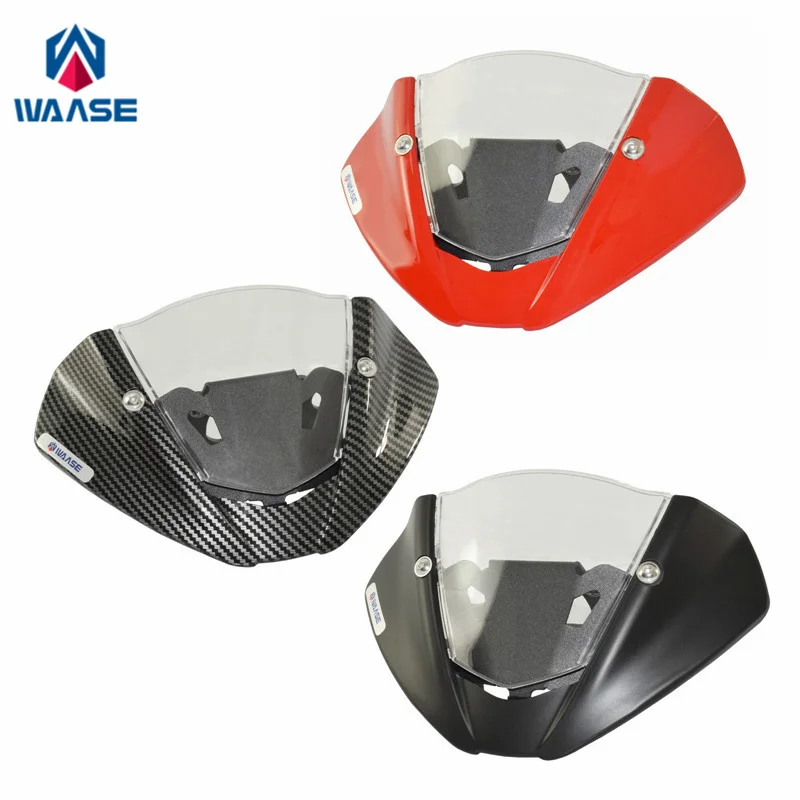 

waase For Ducati Monster 937 950 2021 2022 Windscreen Windshield Wind Deflector Shield Screen Visor Glass with Bracket