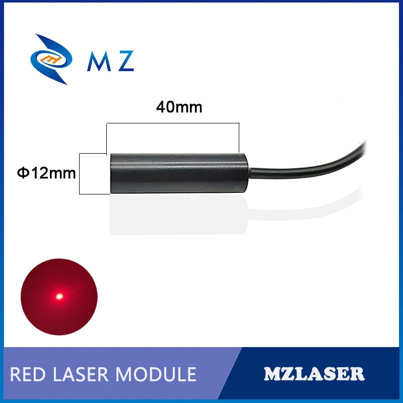 Modulo diodo laser compatto Mini Red Dot 635nm 30mw CW di livello industriale per il posizionamento con adattatore D12mm Vendita calda