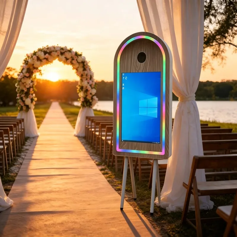 2026 New Mirror Photo Booth Selfie Digital Portable With Touch Screen and Magic Mirror PhotoBooth Machine Camera Printer Shell