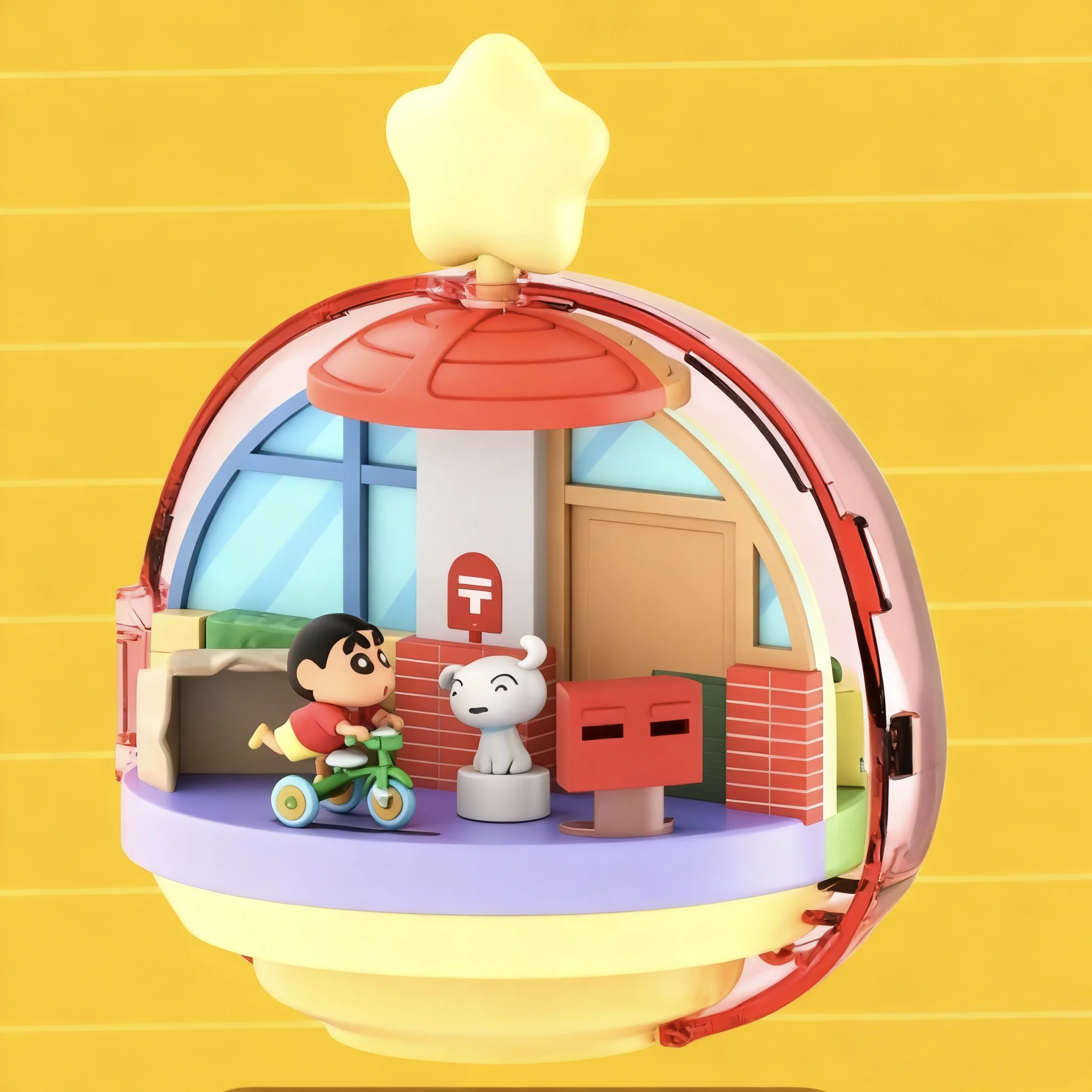 Crayon Shin chan Magnetic Figure Playing in Kasukabe Series Spinning Toy Blind Box Cute Cartoon Doll Model Desktop Ornament view 2