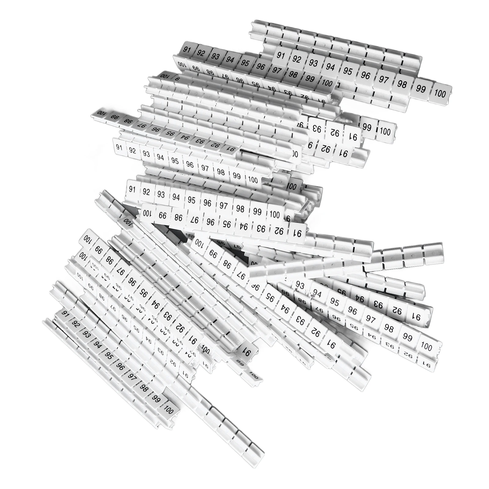 100Pcs Terminal Block Marking Label 91‑100 Nylon Easy Cutting Tag Marker Bar Strip for UK10N