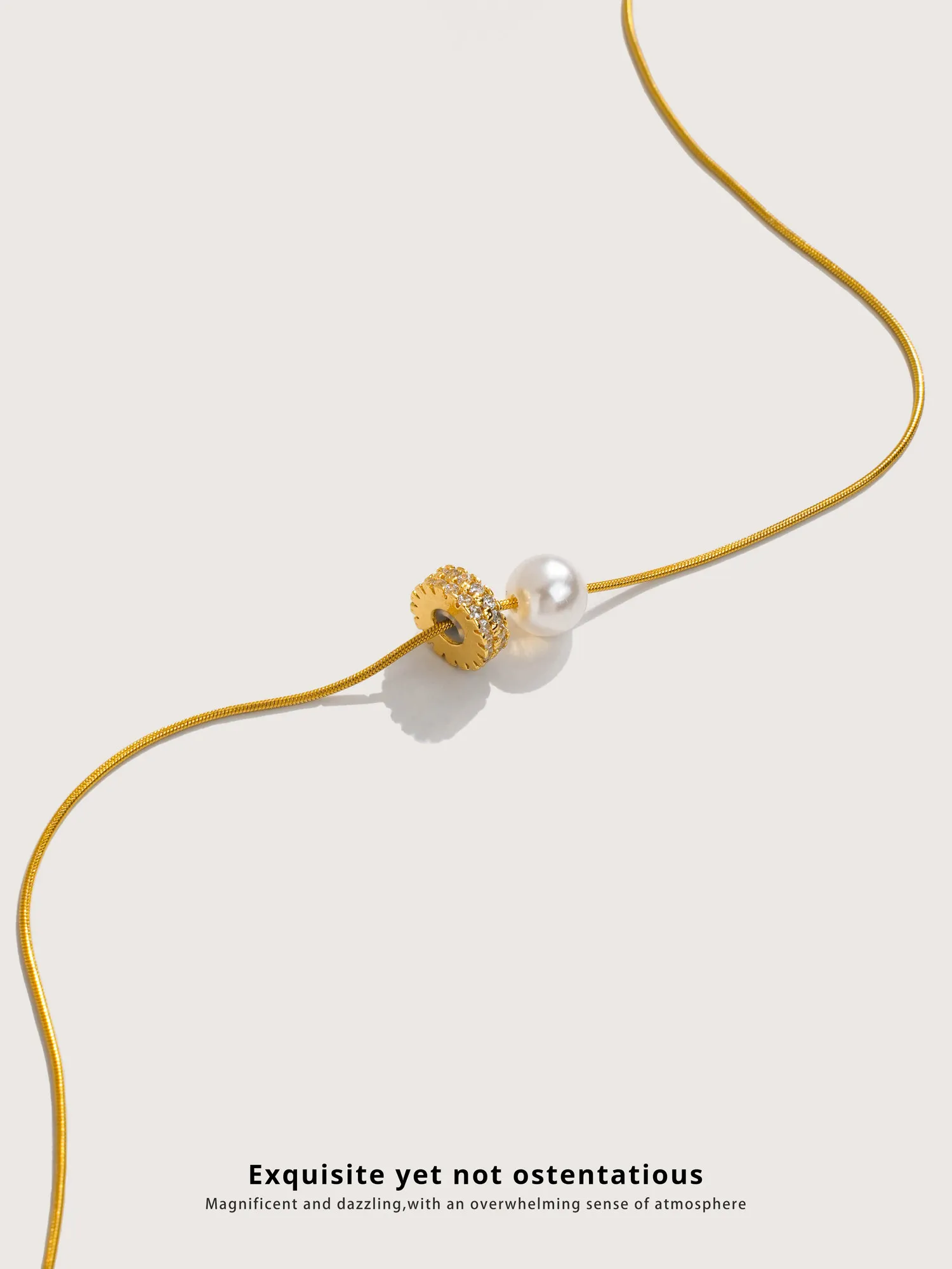 Inlaid Zircon 18k Plated Real Gold Silicone Positioning Bead Spacer Handmade DIY Bracelet Necklace Beaded Loose Bead Material