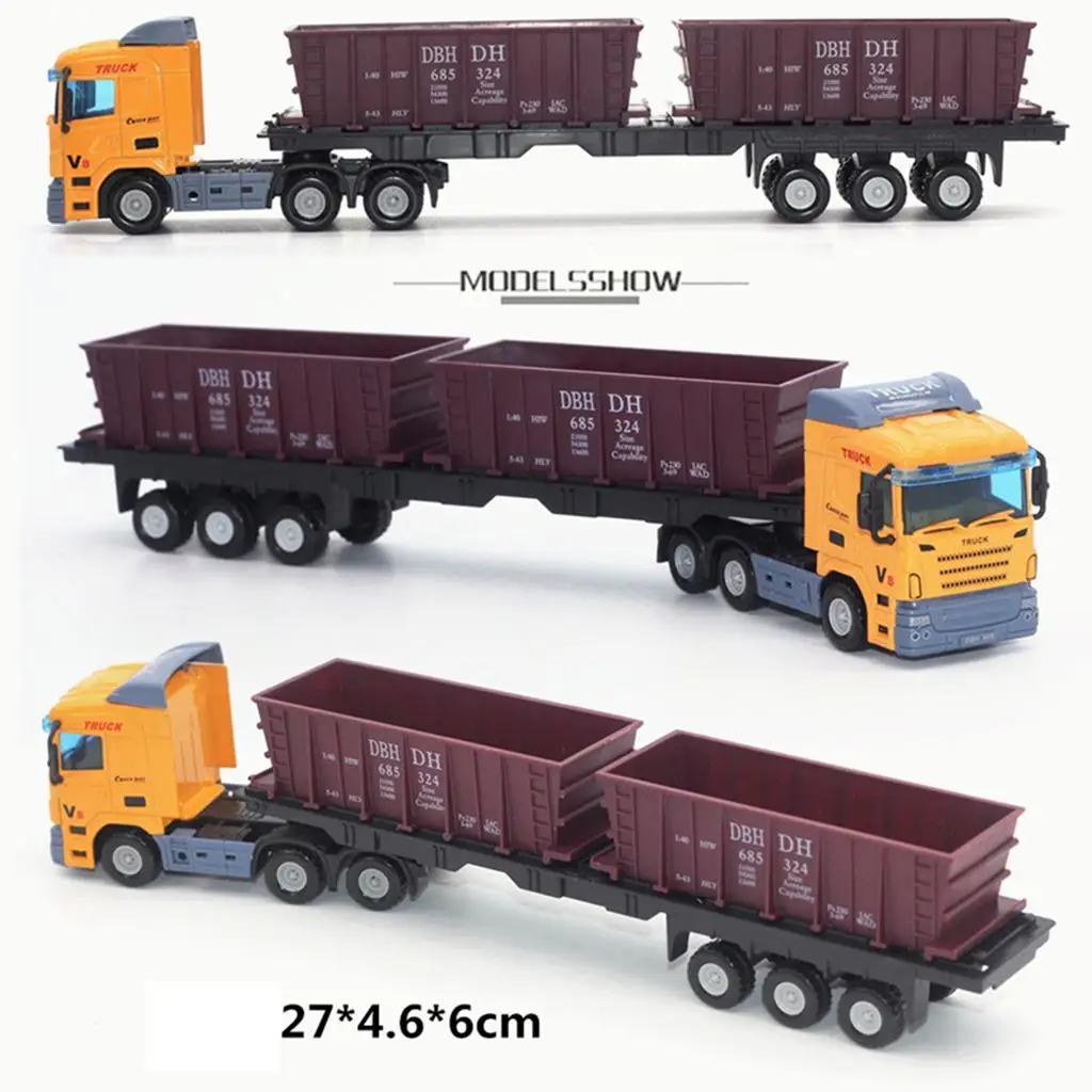 1:48 Die-cast Engineering car model Carrier truck model Children's