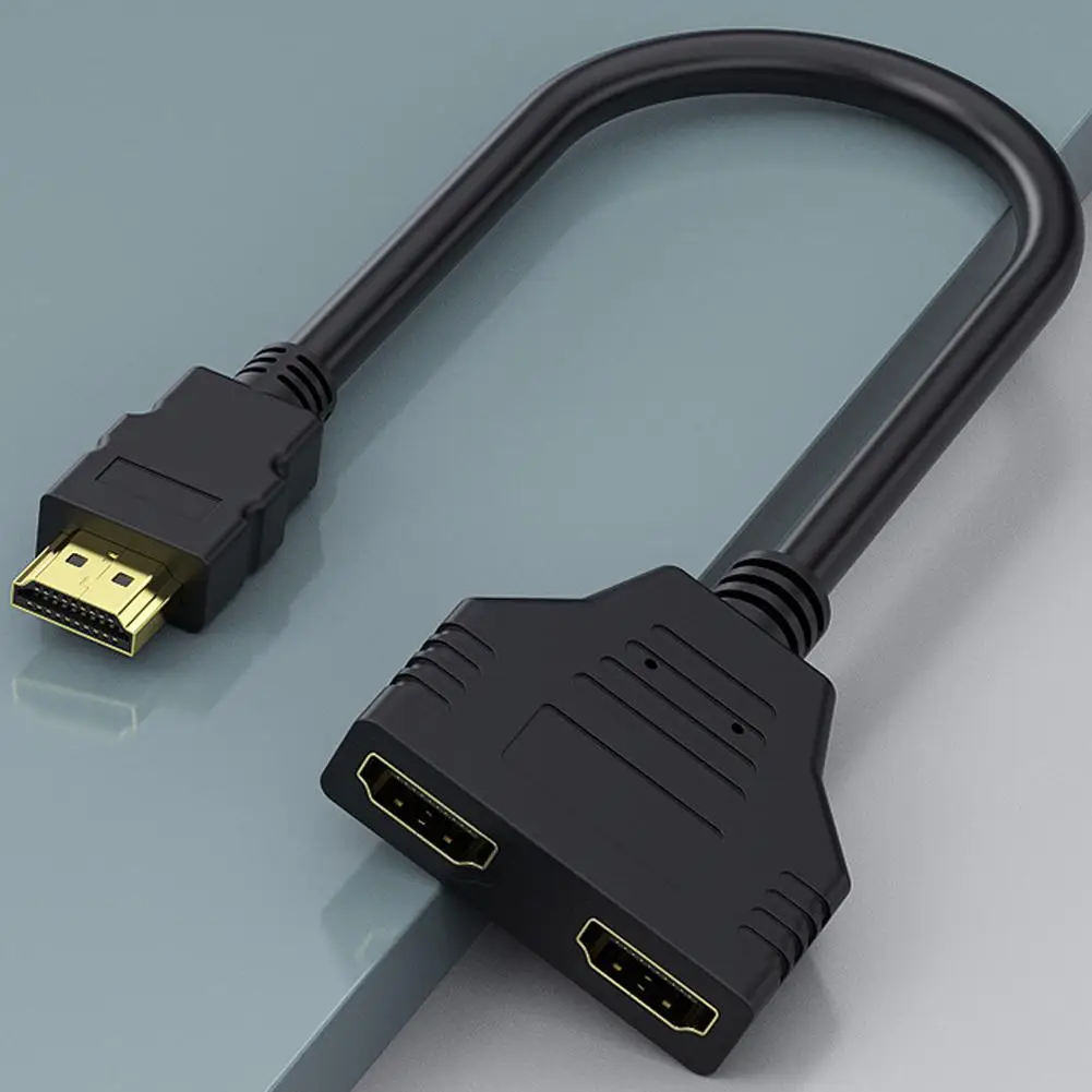 4K Computer Monitor HD Cable HDMI One In Two HD 1080P HDMI Splitter, One Input To Two Output Adapter Cable HDMI-compatible