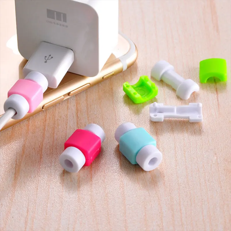 Silicone USB Cable Protector Earphone Wire Cord Protection Cover Data Charger line Protective Sleeve For iPhone Data Cord