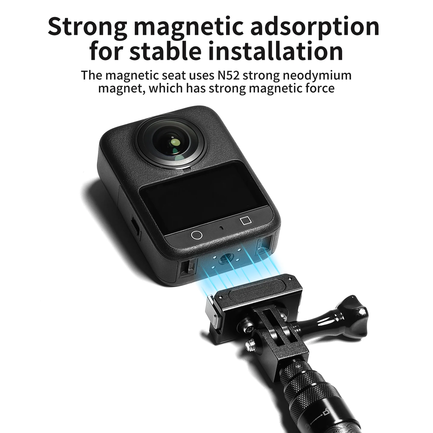 Einziehbares 3M Carbonfaser-Einbeinstativ-Selfie-Stick mit 1/4-Zoll-Stativadapter für Insta360 X6, Magnetic DJI OSMO 360, Pocket4, Action6 Kamera – Detail 5