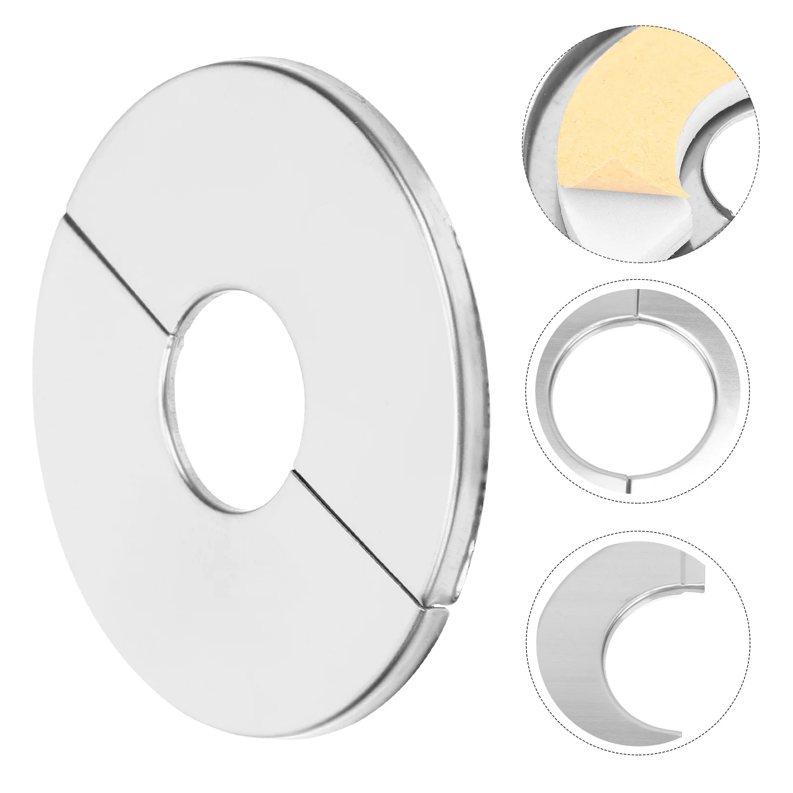 

4 Pcs Stainless Steel Pipe Plumbing Cover Plates Shower Flange Caps for Wall Hole Slap on Decorative Fits Water Gas