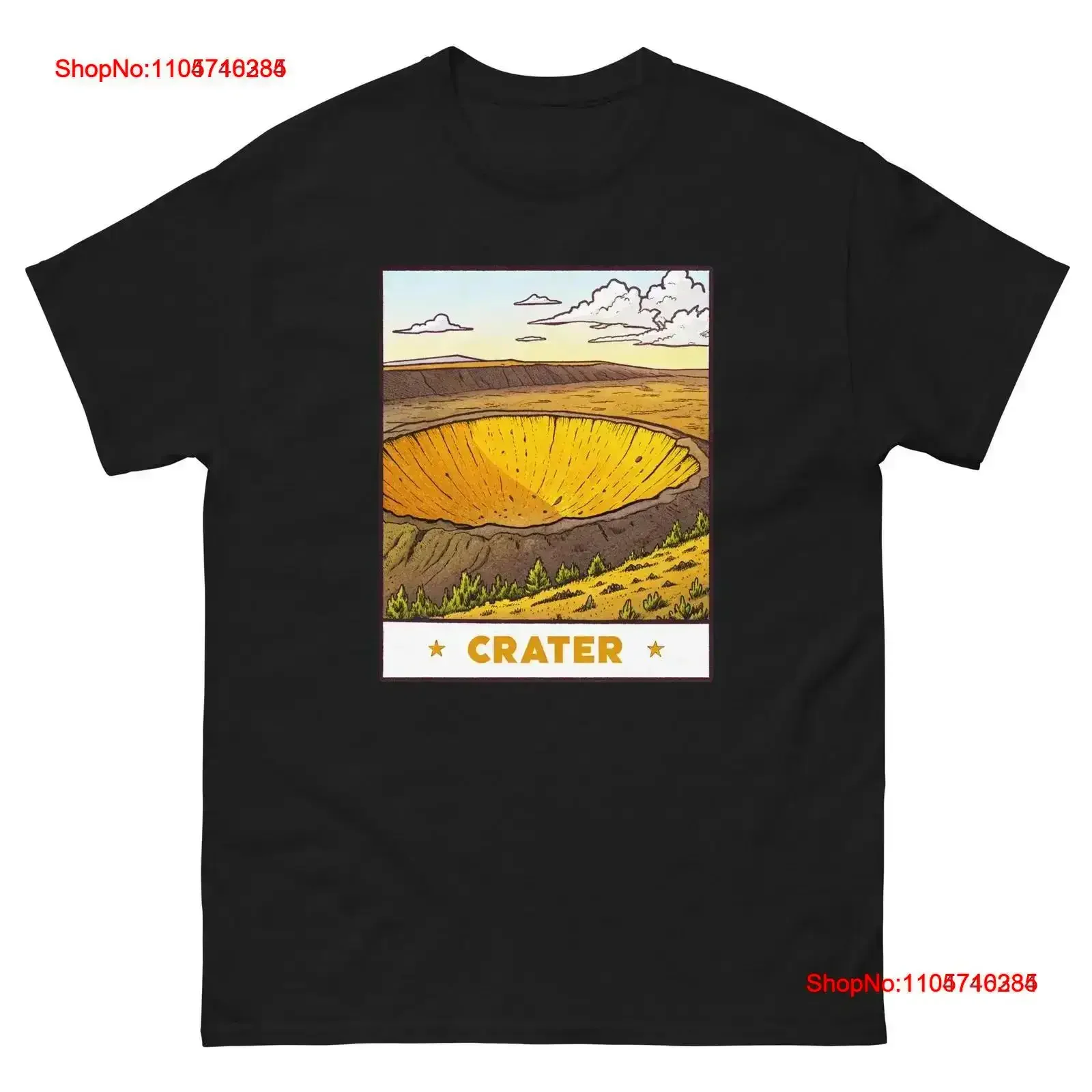 Crater Geographical Landscape Location Scenery T Shirt vintage Washed Soft homme Slightly Versatile streetwear Stretched
