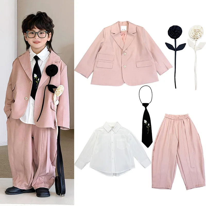 Costume pour garçons, ensemble Blazer ample pour fête de mariage, tenue formelle de printemps pour enfants, costume d'anniversaire de jardin Monet, ensemble 2 pièces pour tout-petits, 2026