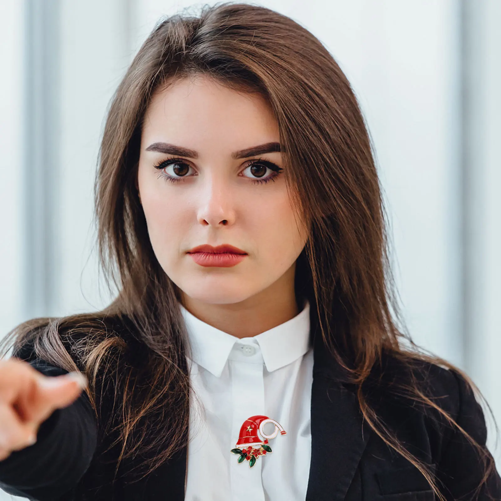 

6Pcs Christmas Brooch Pins Set Rhinestone Crystal Elegant Metal Lapel Pin for Women Clothes Hat Scarf Accessories