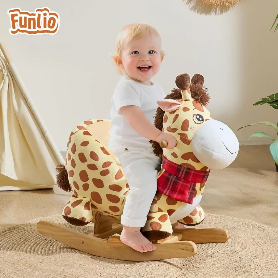 Giraffe Baby Rocking Horse for Toddlers 6 Months to 3 Years, Playful & Vivid Giraffe Rocker for Baby, Stuffed Plush Ride-on Rock