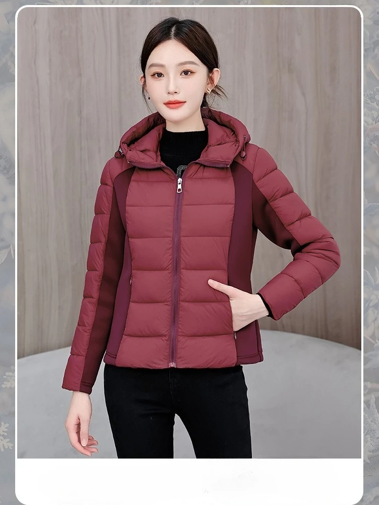 Vielleicht 2025 New Lightweight Winter Clothes Women's Cotton-padded Jacket Short Hooded Jacket Coat Casual Winter Outwear
