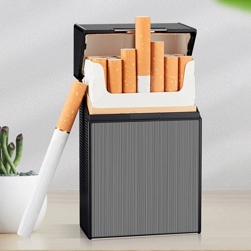 Portable 20pcs Aluminum Cigarettes Case Regular King Size Plastic Cigar Tobacco Holder Box Storage Container Smoking Accessories