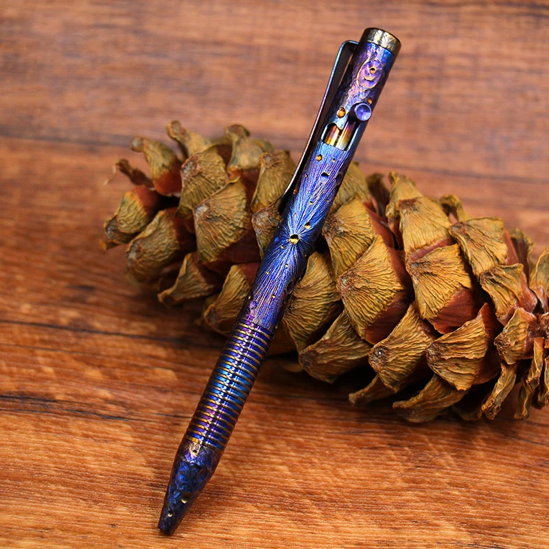 Limited Edition Handmade Titanium Alloy Tactical Pen Press Pen EDC Stationery Signature Pen