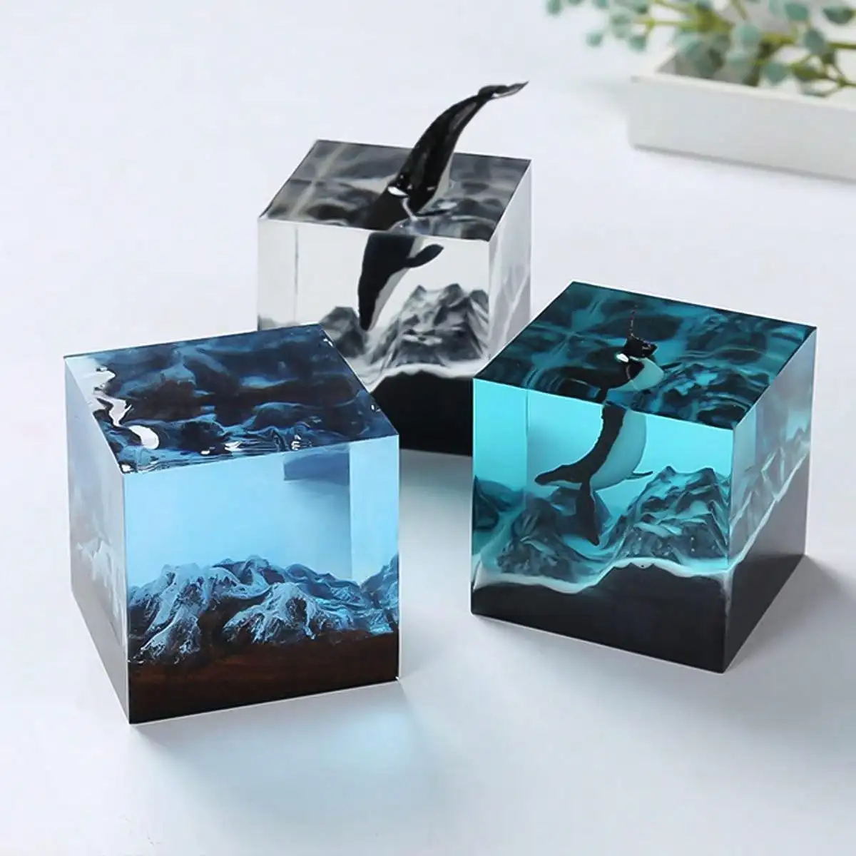 Leeseph Cube Resin Mold, przezroczyste silikonowe formy kostki DIY Craft Making Resin Candle Soap Tools, do majsterkowania Art Making Home Decoration — zdjęcie 6