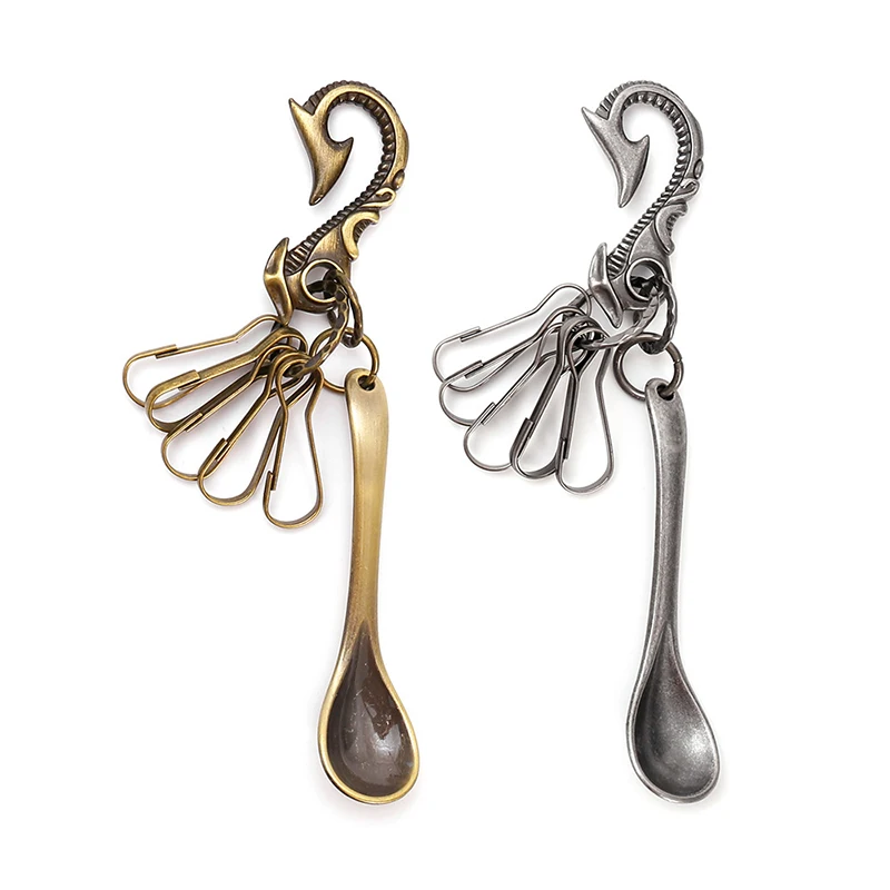 Hip Hop Trendy Vintage Personalized Alloy Spoon Pendant - Keychain & Bag Accessory