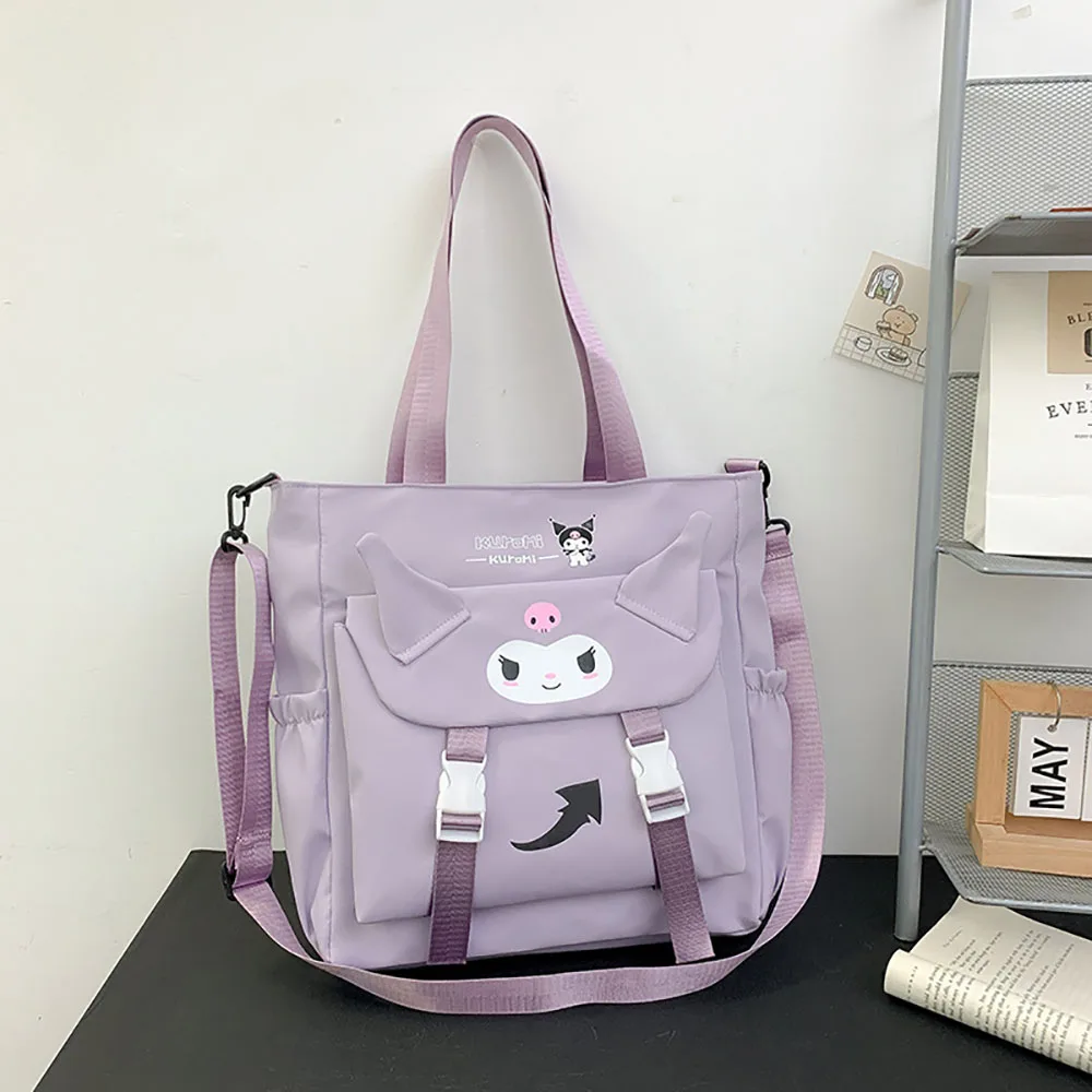 Sanrio Crossbody Bag Kuromi Simple Handbag Casual All-Match Satchel Women's Messenger Bag Fashion Bagpacks for Friend Anime Tote