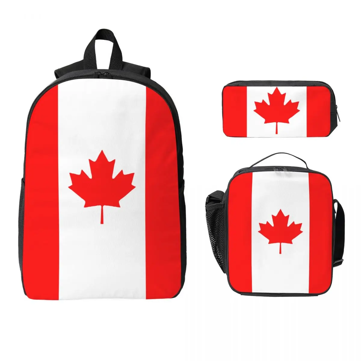 

Рюкзак с красным кленовым листом и флагом Канады, ланч-бокс, пеналы для мальчиков и девочек, рюкзаки для детского сада, кавайная школьная сумка, набор книг