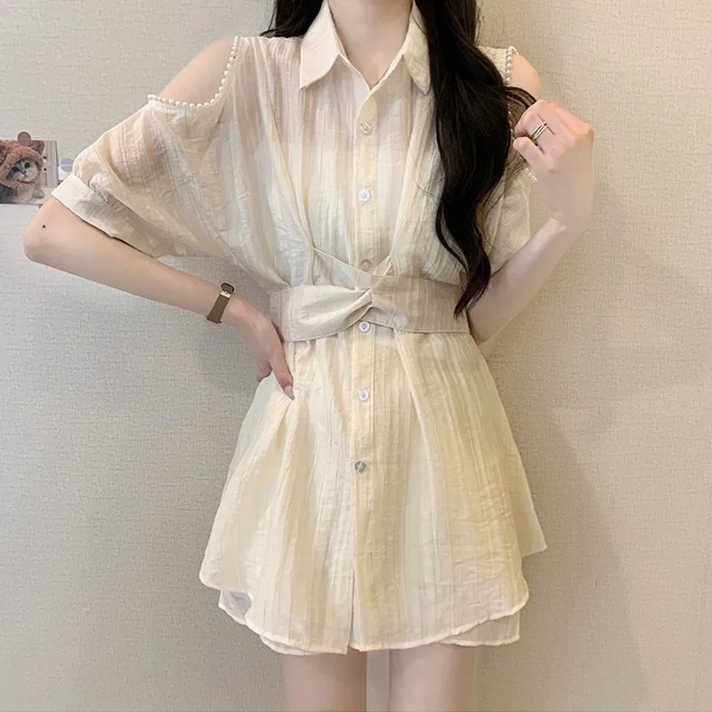 

plus Size Summer irt orts Set Women's Gentle Wind Snowflake Two Piece Set Slimming Effect Casual Faion Ensemble