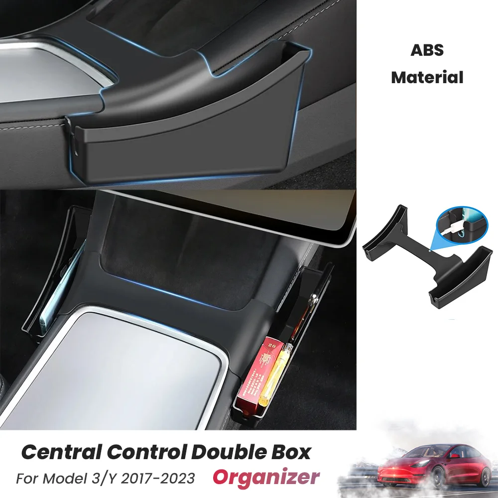 

For Tesla 2023 Model 3 Model Y Center Both Sides Console Organizer Tray Armrest Side Storage Box Interior Accessory