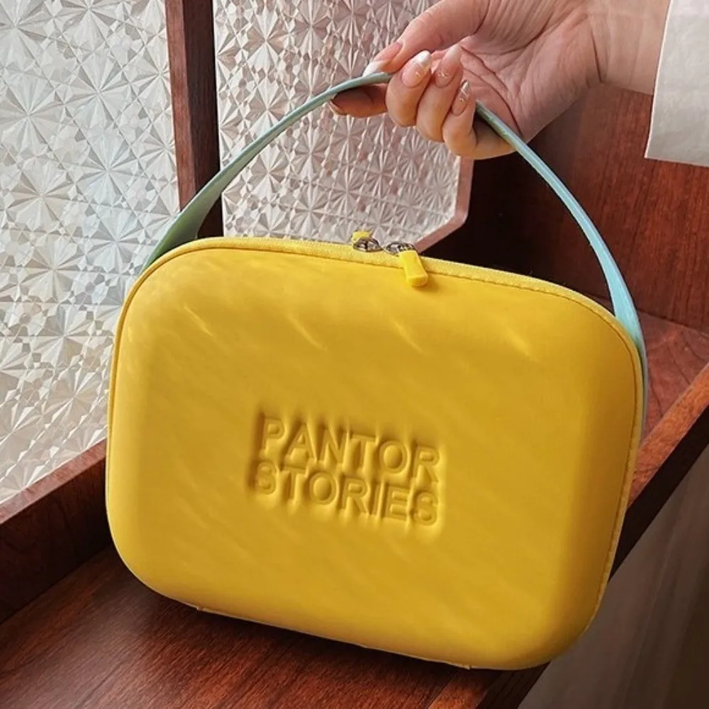 Portátil dopamina cor macaron saco cosmético pequeno fresco silicone saco de maquiagem do telefone móvel grande capacidade menina série sacos de lavagem