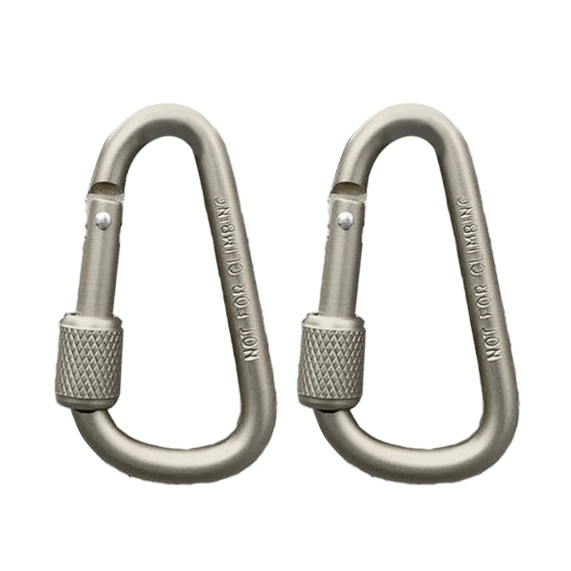 D-shaped Carabiner Hook Hiking Clip with Lock Aluminum Alloy Carabiner Safety Buckle Keychains Hook Locking Carabiner