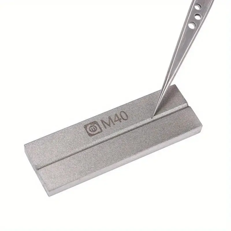 AMAOE M40 Multi-function Grindstone Diamond Whetstone for Tweezers Correcting Repair Blade Soldering Tips Double Sided Polishing
