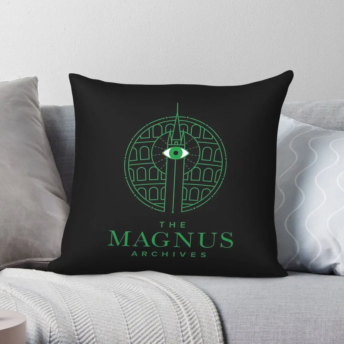 Magnus Archives Panopticon - Funda de almohada cuadrada de poliéster, lino, terciopelo, con diseño decorativo con cremallera, para habitación