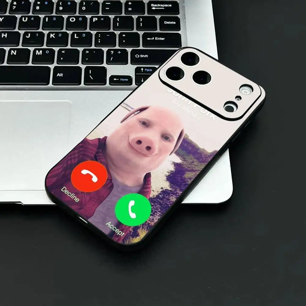 John Pork Is Calling Answer Call Handyhülle für iPhone 17 16 15 11 12 14 13 Pro Max Mini X XR 7 Plus 17E Stoßfeste Schutzhülle Fundas – Detail 2