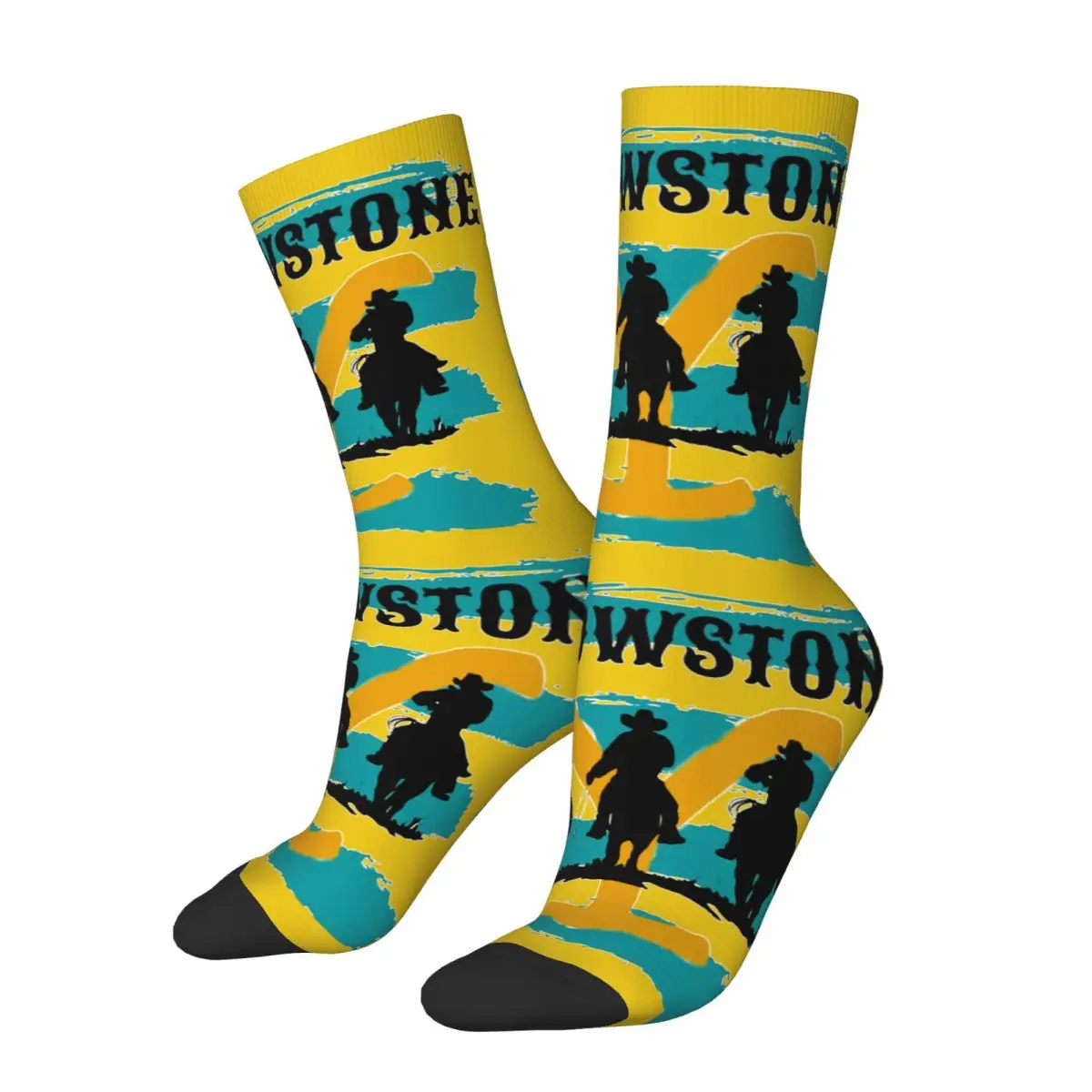 Cowboy Et De Yellowstone Dutton Ranch Unisex Socks,Windproof 3D Print Happy Socks Street Style Crazy Sock