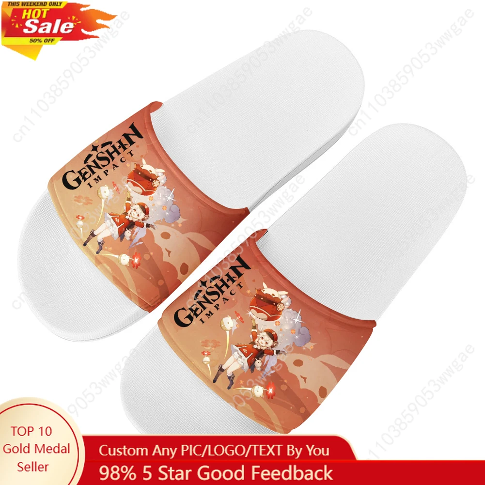 

Genshin Klee Sandals Home Slippers Water Shoes Man Women Teenager Sandal Bathroom Beach Pool Durable Custom Made Summer Slippers