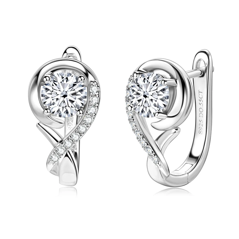 

Серьги-кольца Infinity с муассанитами VVS1 5 мм и 1 мм, серебро 925 пробы, для помолвки и вечеринок, изысканные ювелирные изделия 2024 года для женщин и девушек