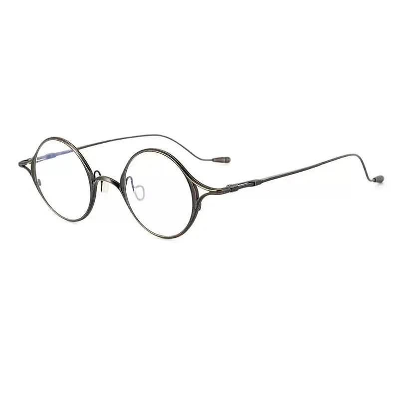

9.8G slingshot pile head Japanese ultra-light pure titanium women's small face retro men's tide round glasses frame