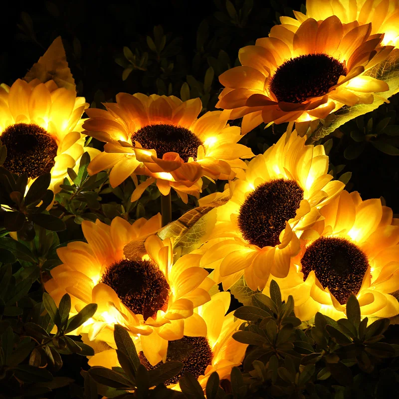 

Outdoor Garden Courtyard Ground Light Simulated Sunflower Fairy LED Lawn Lamp Solar Lights Wedding Valentine's Day Decoration