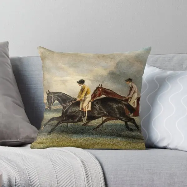 Doncaster St Leger 1840 Vintage Horse R  Printing Throw Pillow Cover Wedding Anime Decorative Decor Pillows not include One Side