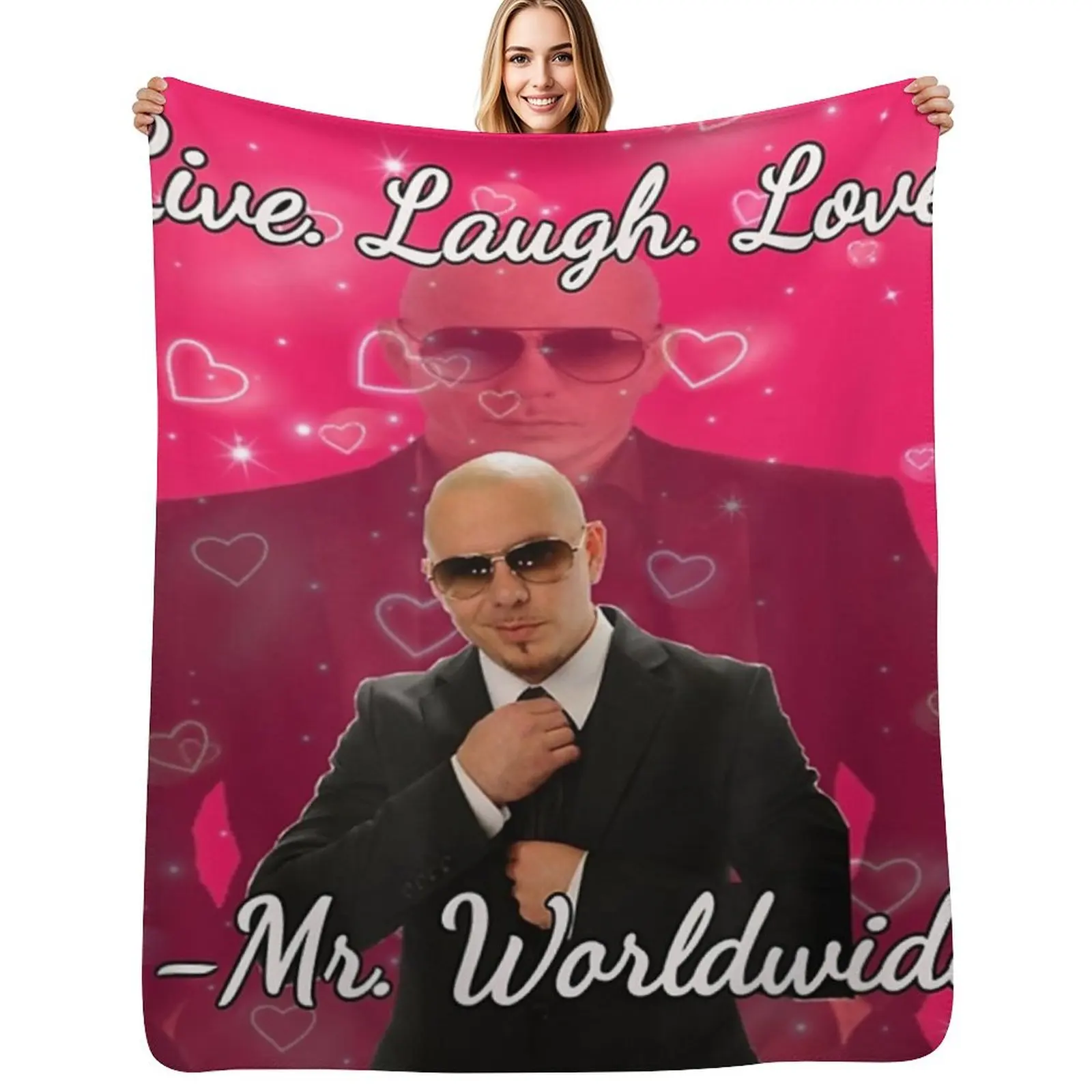 Mr Worldwide Pitbull Valentine Throw Blanket Sofa Throw Kid'S Decorative Sofa heavy to sleep Tourist Polar Blankets
