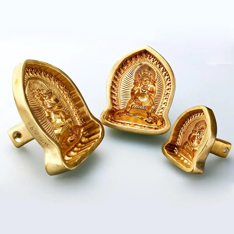 Brass Five Jambhala Deities Tsa Tsa Molds Buddhist Figure Tools for Clay Relief Casting, Studio Accessory for Sculpting Projects