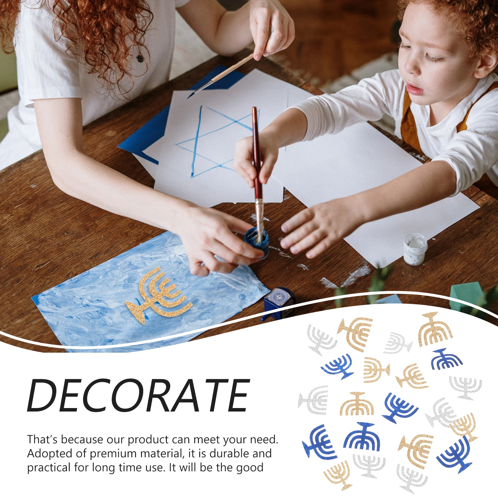 

50 Pcs Six-pointed Candlestick Hanukkah Party Decoration Table Scatter Decorations Party Supplies Festive Home Events