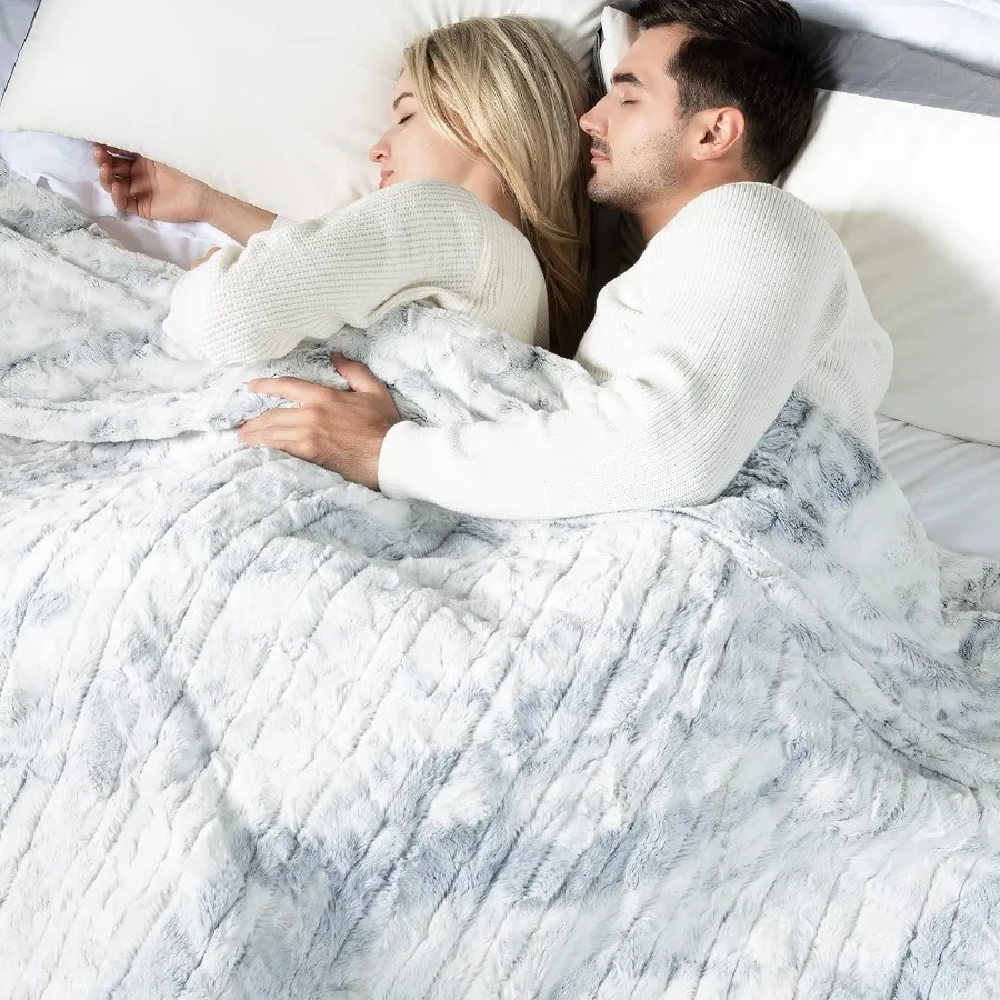 

Heated Blanket Twin Size 62" x 84" Electric Blanket with 0.5-12 Hours Timer and 10 Heating Levels ETL Certified Marble Blue Dou