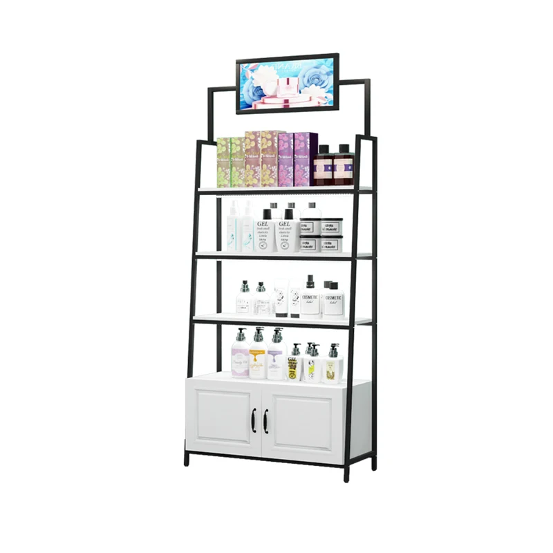 Customized. Custom Luxury Modern Floor Standing Retail Makeup Display Rack Cabinet Cosmetic Display Stand Cosmet