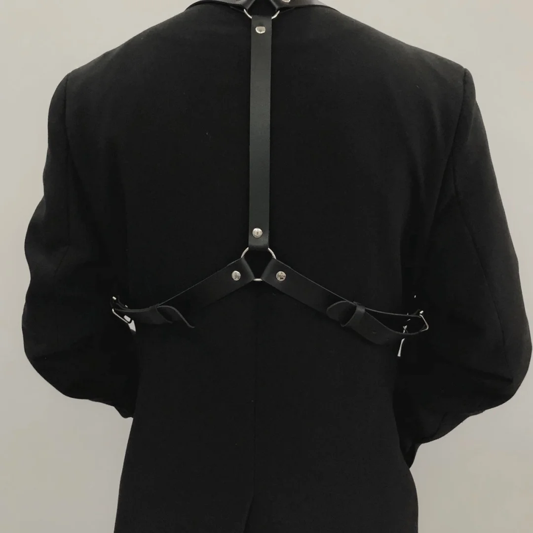 الرجال تسخير حزام زي بو الجلود الجسم الصدر للرجال مثير الشرير الجسم تسخير حزام قابل للتعديل مشبك الملابس ملهى ليلي تأثيري #2