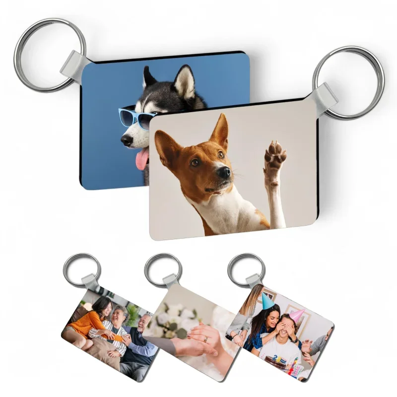 Custom 1/2 Photos Keychain Personalised Double-sided Commemorative Key Ring Unique Keepsake Gift Customized Keepsake Gifts