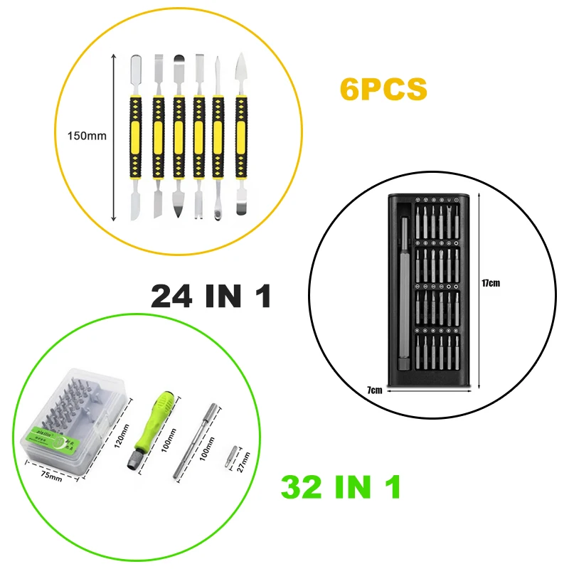 Set de 6 piezas de palanca y destornillador para reparar móviles, abre carcasas para iPhone Xiaomi y más 2