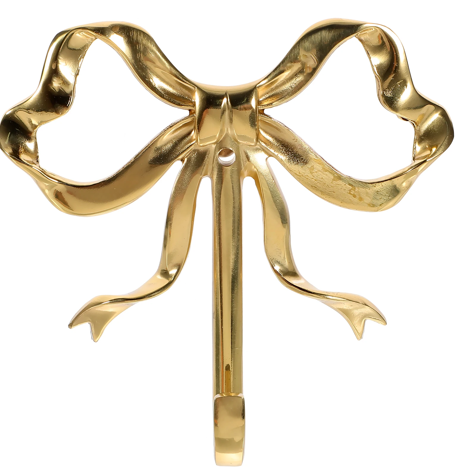 

Wall Hooks Bright Gold Large Size Bowknot Coat Hanger Brass Material Home Decor Wall Mounted Hooks