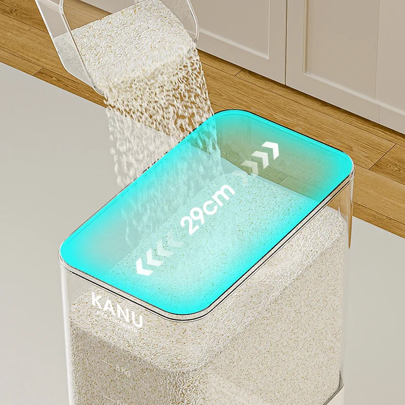 دلو أرز عالي الجودة، مانع للحشرات والرطوبة، صندوق أرز منزلي للطعام، حاوية تخزين الدقيق #3