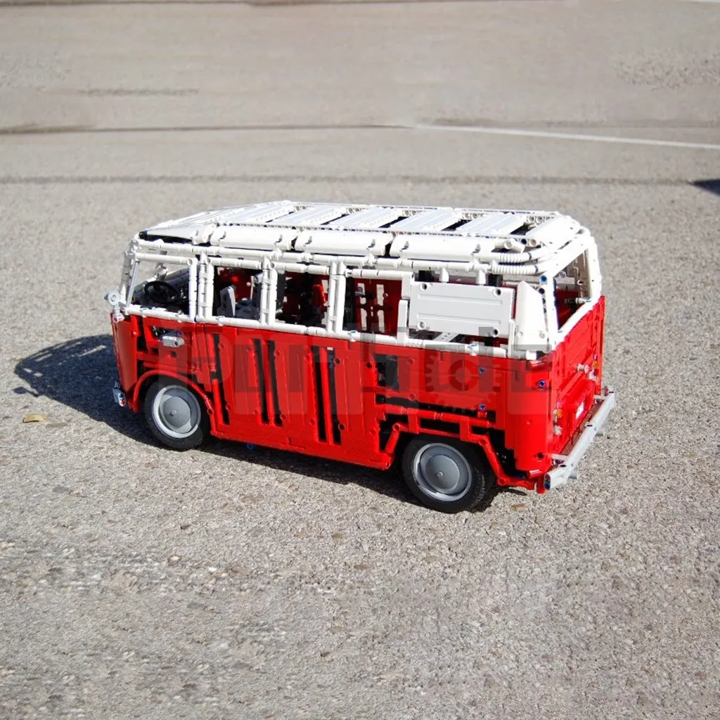 MOC-5168 Volkswagen Type 2 T1 Bus RC by Sheepo Building Block Model Spliced Electric Toy Puzzle Kids Gift