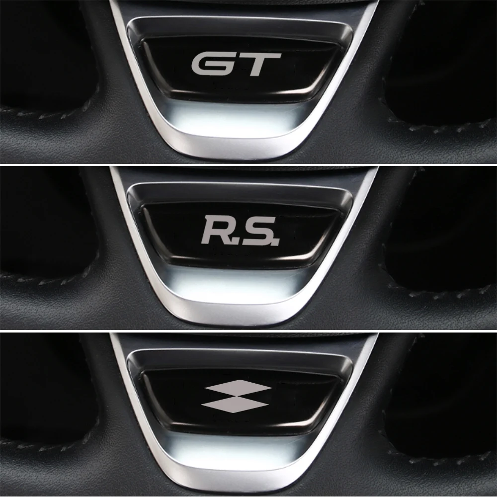 Pegatina de emblema embellecedora de volante de Metal para Renault, Koleos, Kadjar, Megane 4, Talisman, Espace, Scenic, QM6, SM6